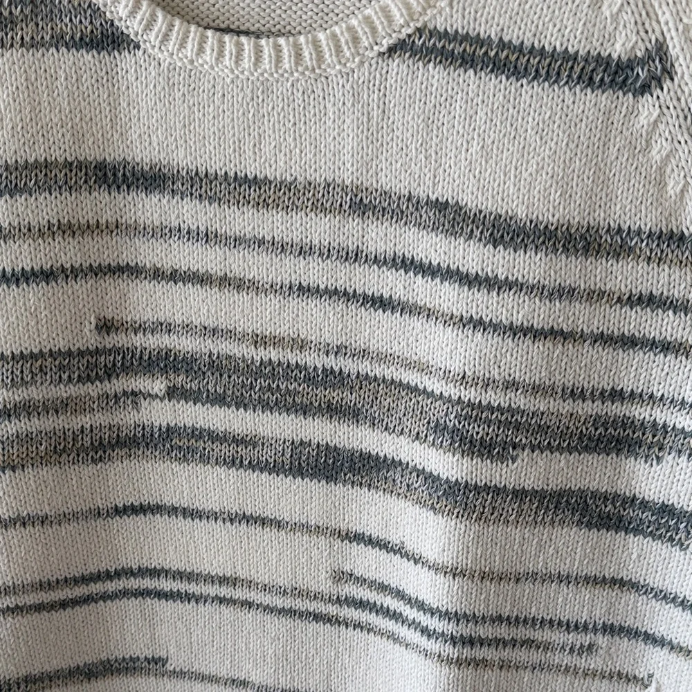 J. Jill Striped Women's Sweater - White and Gray - Picture 3 of 11